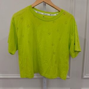 Women’s cropped sheer logo tee